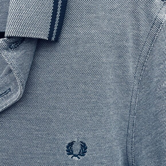 Fred Perry Polo Shirt Men M Blue Slim Fit Tennis Casual Very good condition - Picture 3 of 5